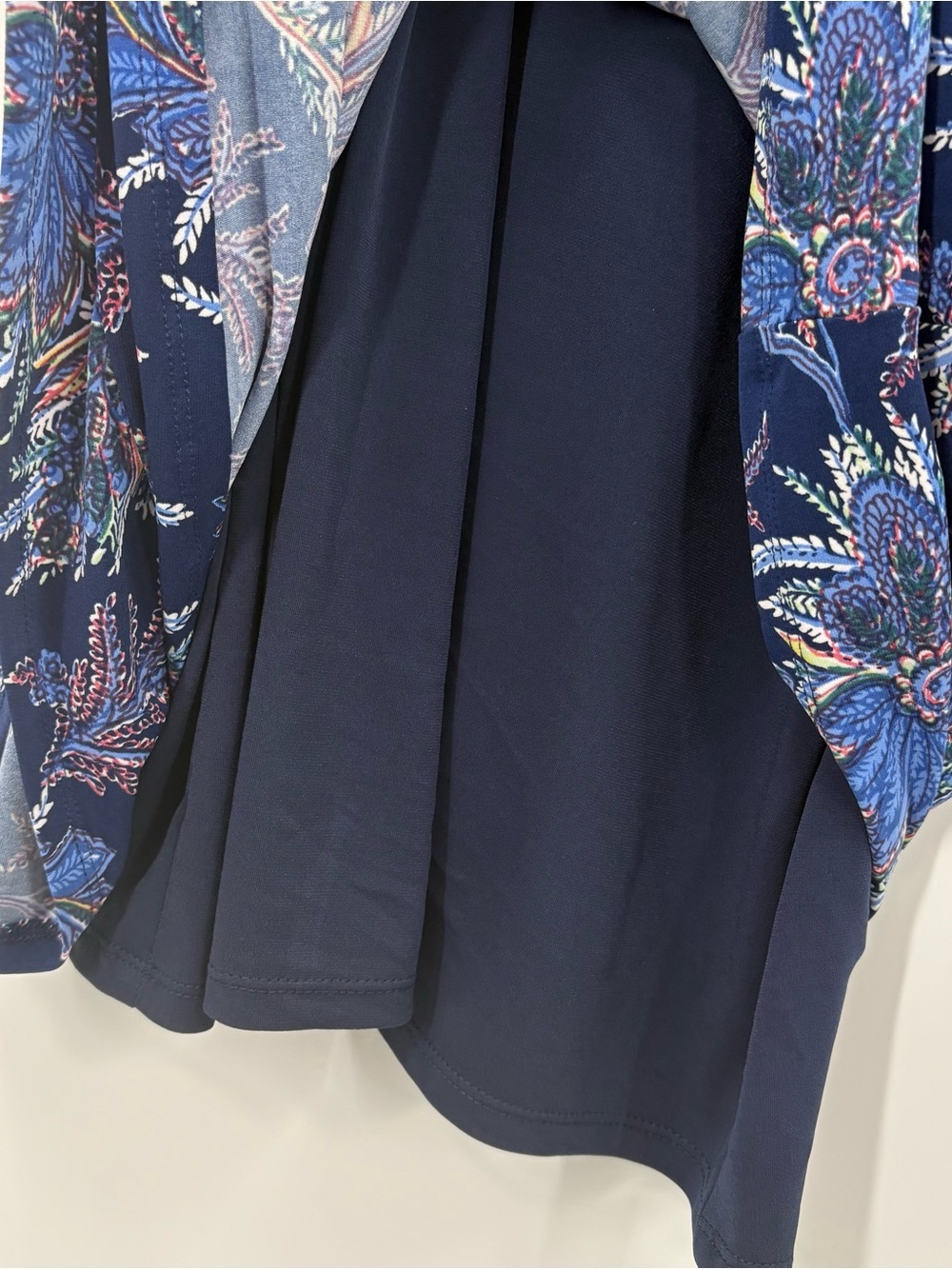 Lauren Ralph Lauren New Navy Floral Long-Sleeve Faux Wrap Dress | 10 - Picture 9 of 11